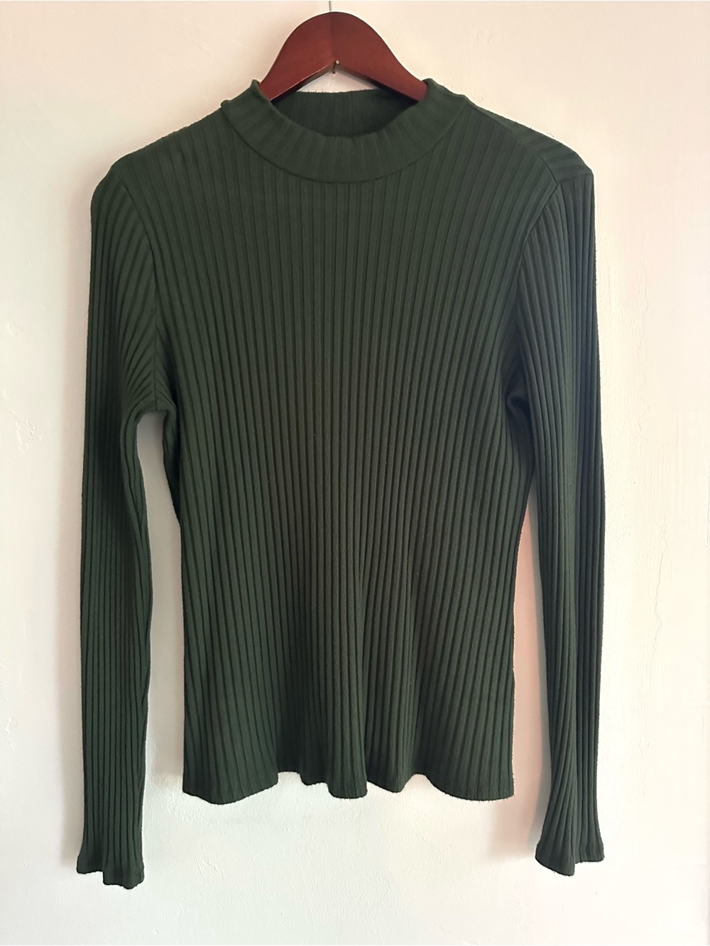 Liverpool Olive Ribbed Mock Neck Sweater